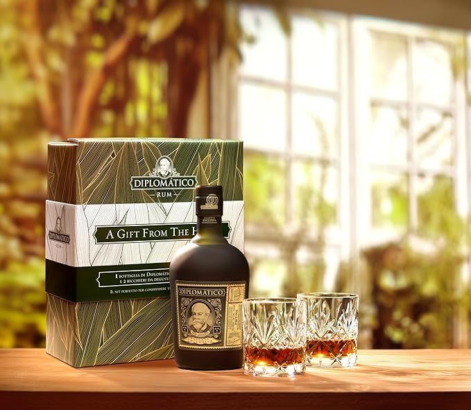 GIFT RUM DIPLOMATICO EXCLUSIVA 12 YO +2BICCHIERI