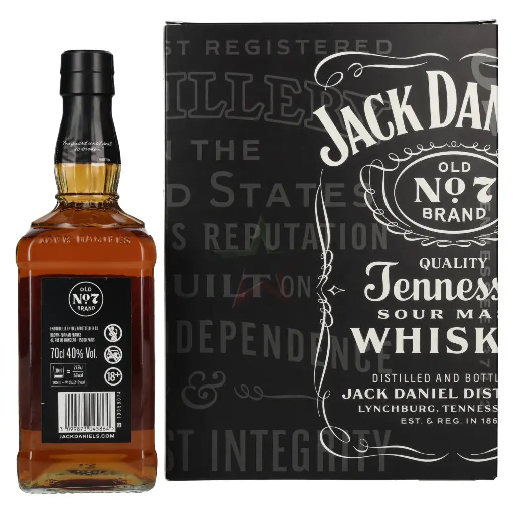 Jack Daniel's Tennessee Whiskey 40% Vol. 0,7l in confezione regalo con 2 bicchieri da whisky