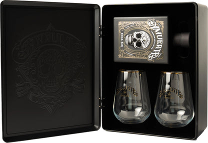 GIN AMUERTE BLACK GIFT BOX CL.70 CON DUE BICCHIERI