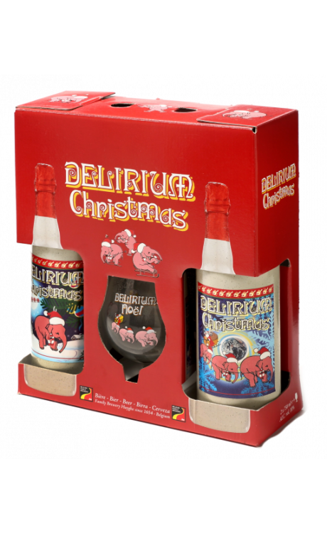 Confezione regalo Delirium Christmas 2 x 0,75 l + 1 calice - Brouwerij Huyghe