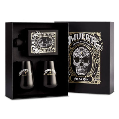 GIN AMUERTE BLACK GIFT BOX CL.70 CON DUE BICCHIERI