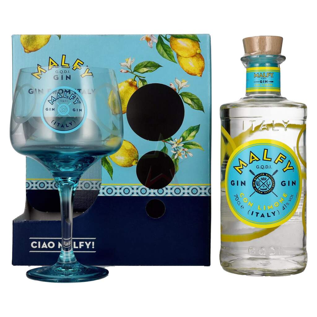 Gin Malfy Limone confezione con bicchiere (0,7l)